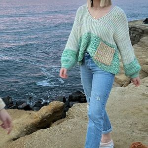 Kimchi Blue space station cropped sweater